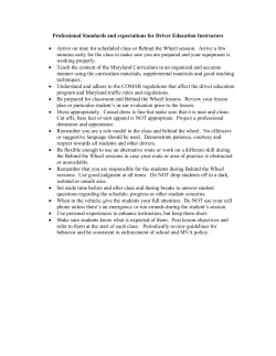 Professional Standards and expectations for Driver Education