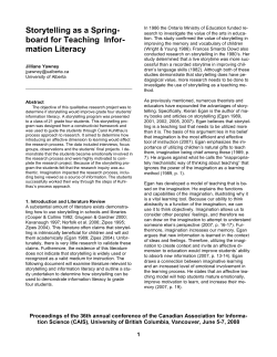 Storytelling as a Spring- board for Teaching Infor