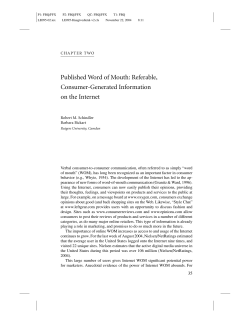 Published Word of Mouth: Referable, Consumer