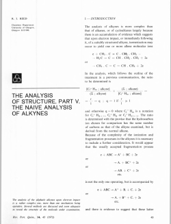 the analysis of structure. part v. the naive analysis of alkynes