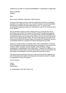 TEMPLATE LETTER TO YOUR GOVERNMENT TO REQUEST A