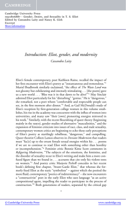 Introduction: Eliot, gender, and modernity - Assets