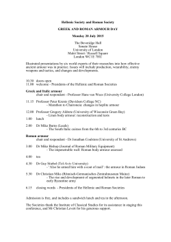 Hellenic Society and Roman Society GREEK AND ROMAN