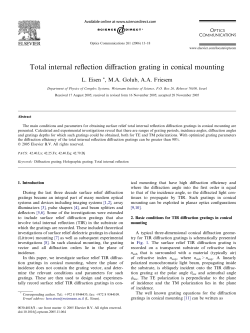Total internal reflection diffraction grating in conical mounting