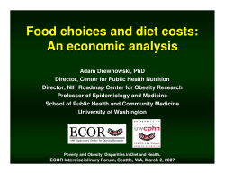 Food choices and diet costs: An economic analysis