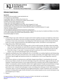 Veggie Burgers - Midwest Cancer Alliance