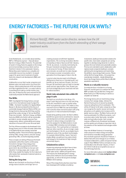 ENERGY FACTORIES – THE FUTURE FOR UK WWTs?
