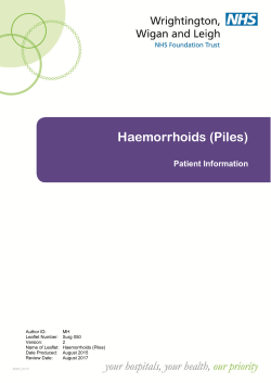 Haemorrhoids (Piles) - Wrightington, Wigan and Leigh NHS