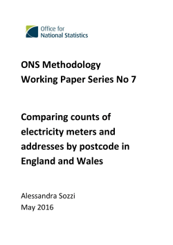 ONS Methodology Working Paper Series No 7 Comparing counts of
