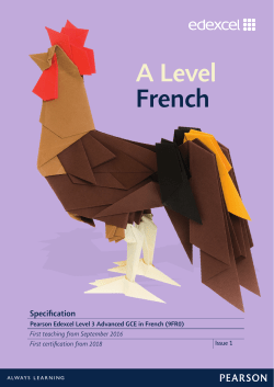 A Level French - Edexcel