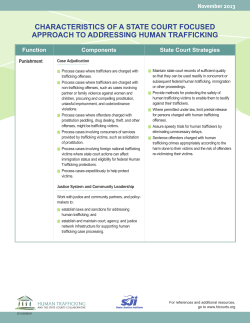 Characteristics of a State Court Focused Approach to Addressing