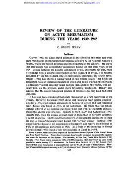review of the literature on acute rheumatism during the years 1939