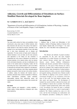 Adhesion, Growth and Differentiation of Osteoblasts on Surface