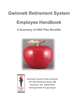 Gwinnett Retirement System Employee Handbook