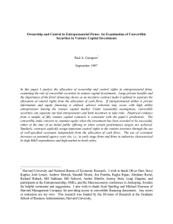An Examination of Convertible Securities in Venture Capital