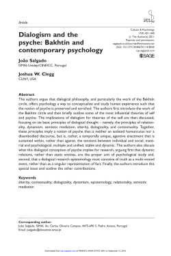 Dialogism and the psyche: Bakhtin and contemporary psychology