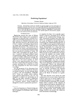 Predicting Populations1