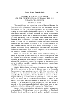 charles w. and titian r. peale and the ornithological section of the old