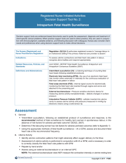 Intrapartum Fetal Health Surveillance