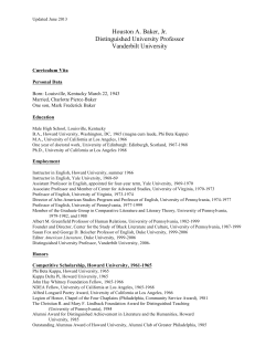 Houston A. Baker, Jr. Distinguished University Professor Vanderbilt