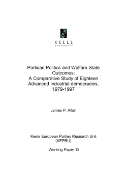 Partisan Politics and Welfare State Outcomes