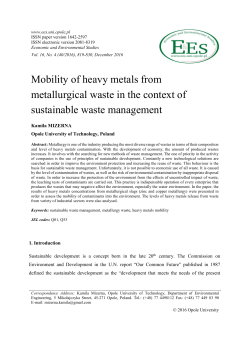 Mobility of heavy metals from metallurgical waste in the context of