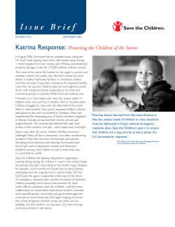 Katrina Response: Protecting the Children of the Storm