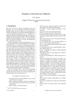 Prejudice in the Interview Material