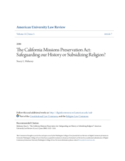 The California Missions Preservation Act