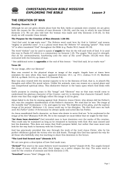 Lesson 3 - Christadelphian Bible Mission