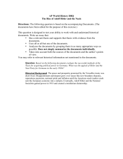 AP World History DBQ The Rise of Adolf Hitler