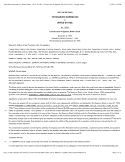 Toyosaburo Korematsu v. United States, 140 F. 2d 289
