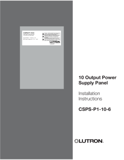 10 Output Power Supply Panel Installation Instructions CSPS-P1-10-6