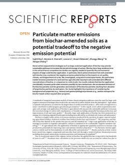 Particulate matter emissions from biochar