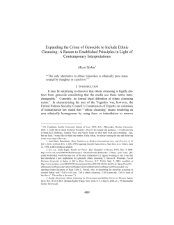 Expanding the Crime of Genocide to Include Ethnic Cleansing: A