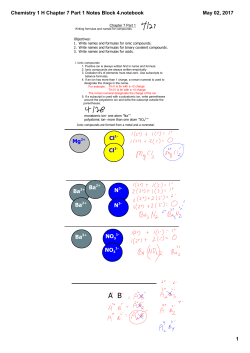 Chemistry 1 H Chapter 7 Part 1 Notes Block 4.notebook