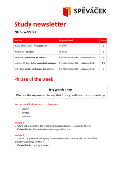 SPĚVÁČEK – studijní newsletter 27/2015