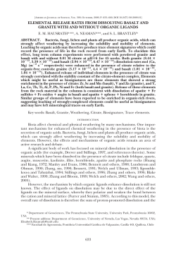elemental release rates from dissolving basalt and granite with and