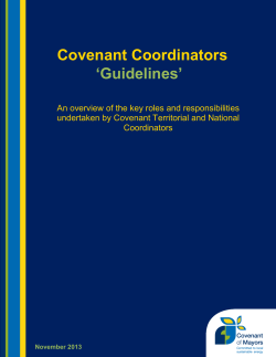 Guidelines for Covenant Coordinators Overview of the key roles and