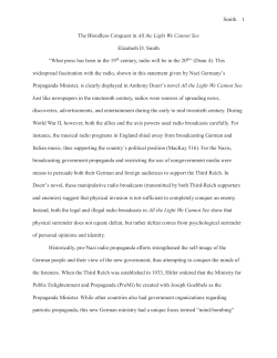 The Bloodless Conquest in Doerr`s All the Light We Cannot See