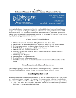 Boxcar Procedures - Holocaust Museum and Education Center of