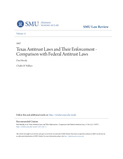 Texas Antitrust Laws and Their Enforcement