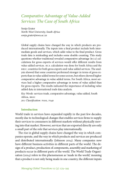 Comparative Advantage of Value-Added Services: The Case of