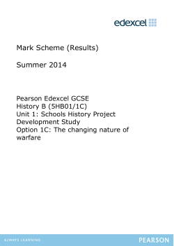 Mark Scheme (Results) Summer 2014