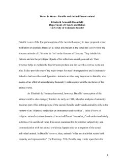 Bataille and the indifferent animal Elisabeth Arnould