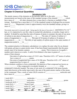 Molecular Weight and Moles