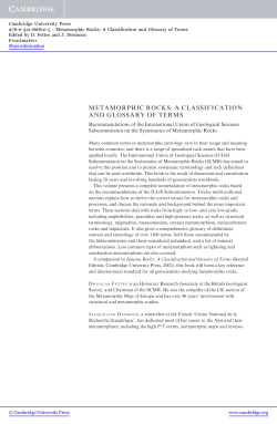 metamorphic rocks - Assets - Cambridge University Press