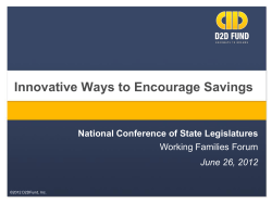 Innovative Ways to Encourage Savings