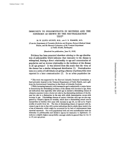 IMMUNITY TO POLIOMYELITIS IN MOTHERS AND THE NEWBORN