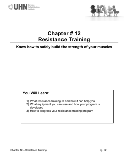 Chapter # 12 Resistance Training